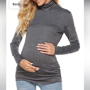 Maternity gray long sleeve turtleneck